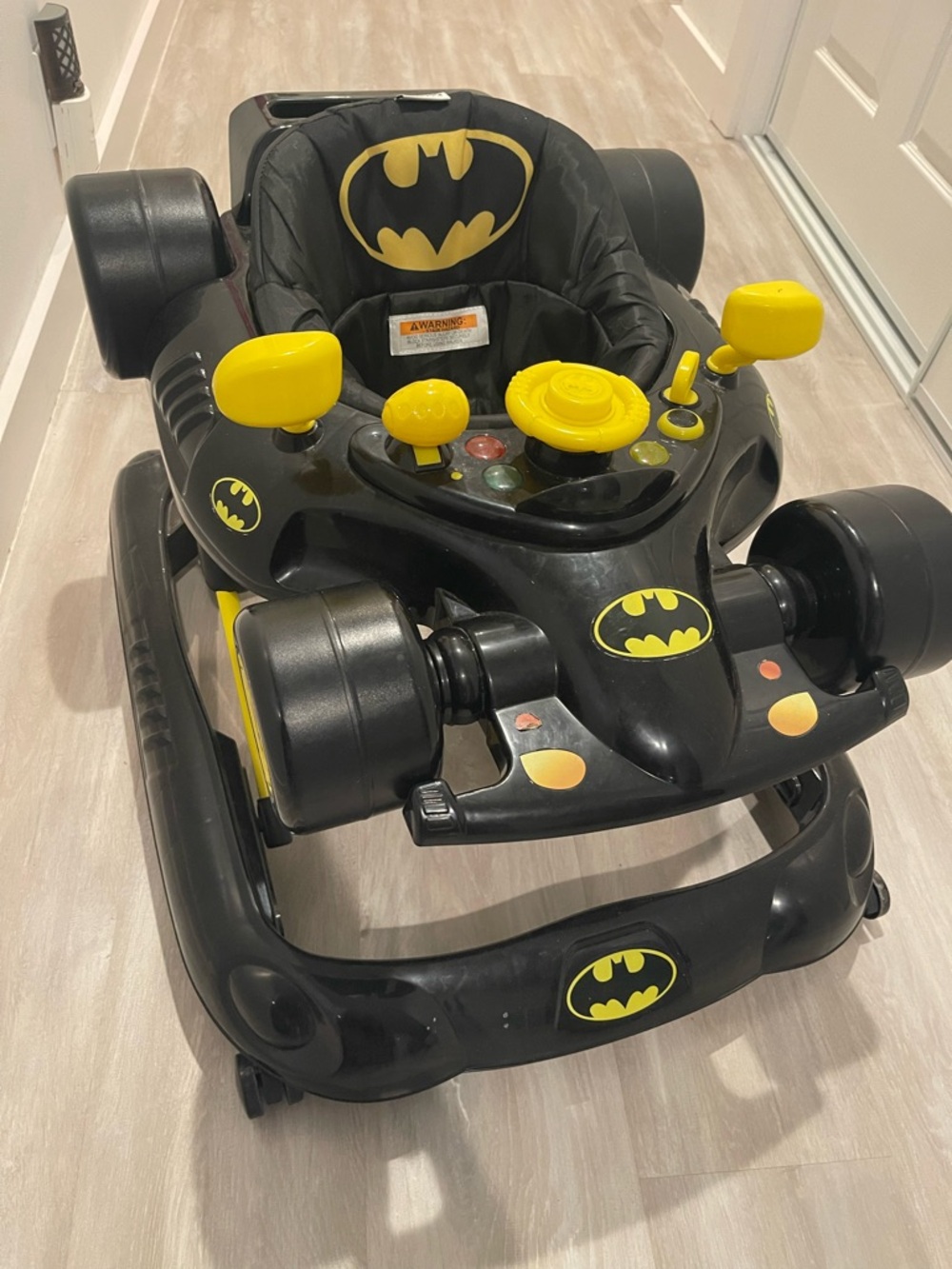 Batman-Themed Ride-On Walker - Black & Yellow